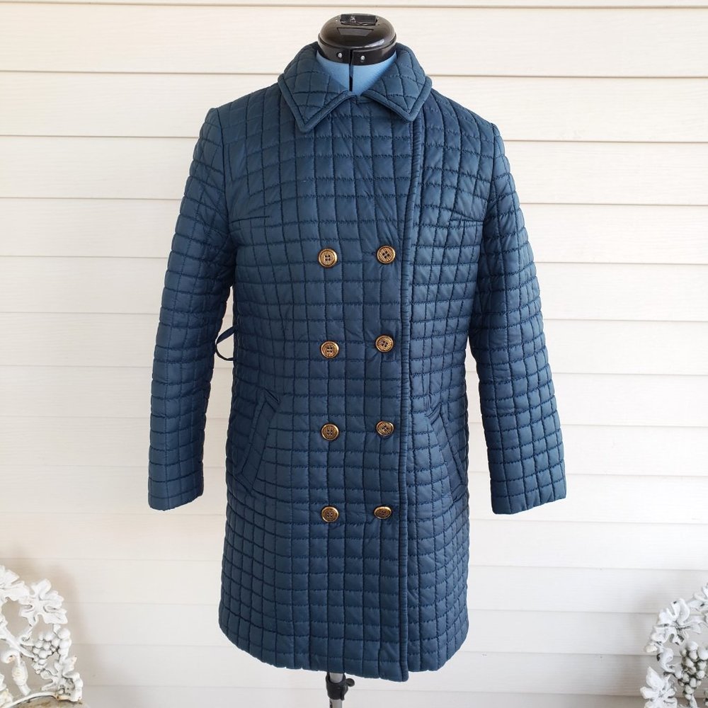 Vintage 70s lightweight White Bear of St Paul Navy Blue belted Jacket - Picture 4 of 12